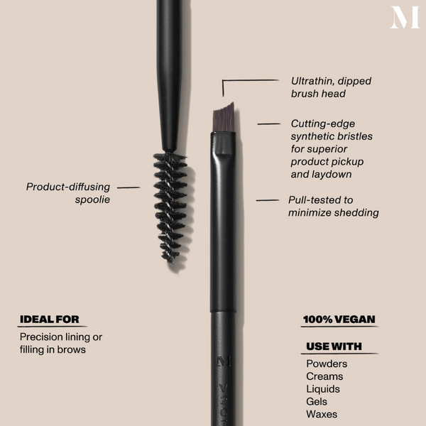 V207 - Dual-Ended Dipped Liner And Brow Brush